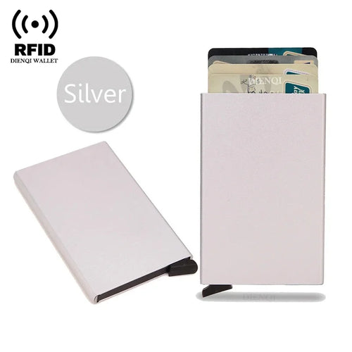 Rfid Credit Card Holder Metal Thin Slim Smart Wallet Men Women Wallets