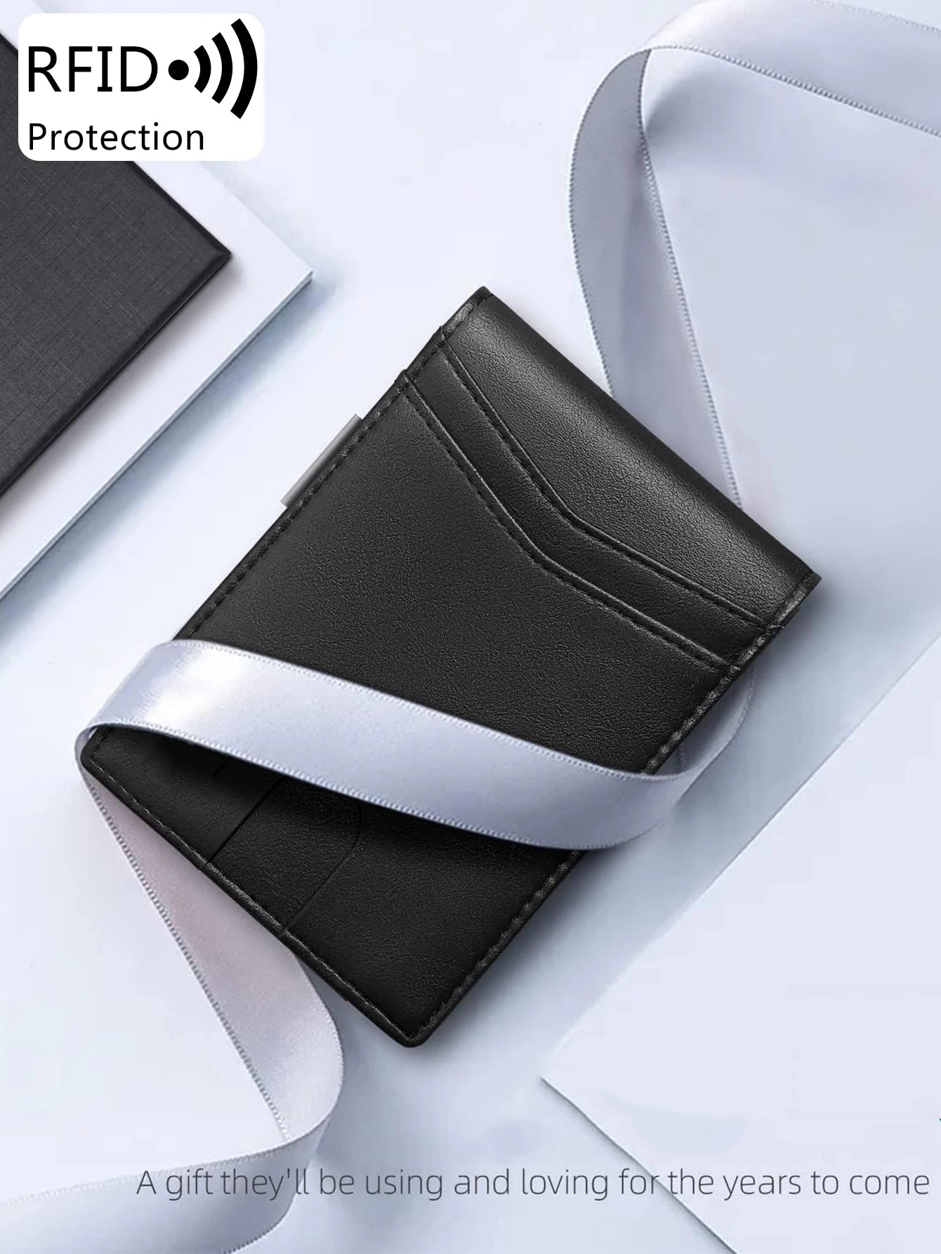 Minimalist men's RFID blocking multi-functional ultra-thin 12-card