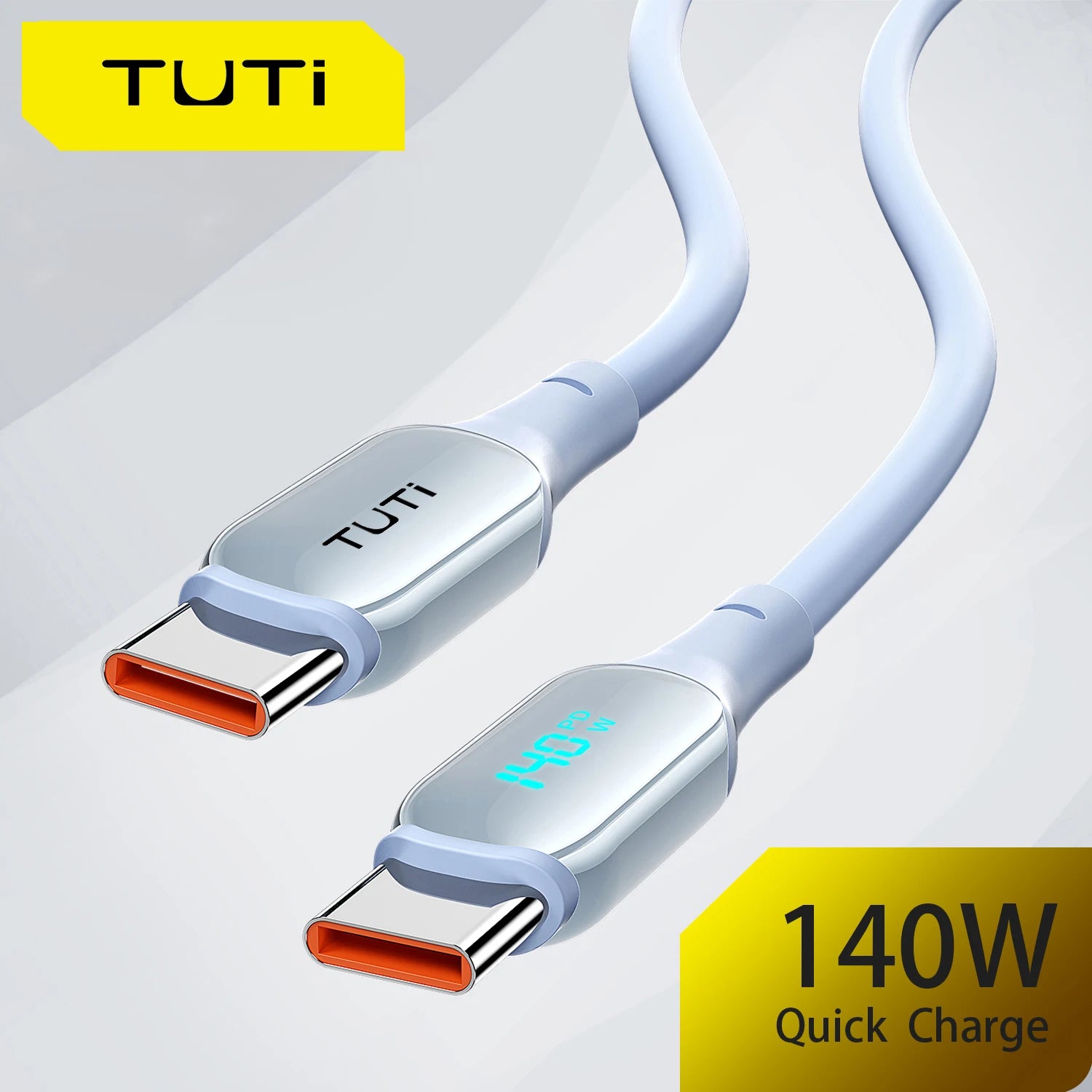 TUTi 140W USB C to USBC Cable,WithLED Display,USBC Fast Charging