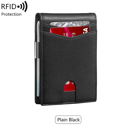 Minimalist men's RFID blocking multi-functional ultra-thin 12-card