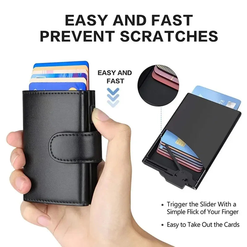 Rfid Microfiber Leather Men Wallets Fashion Card Holder Trifold Wallet