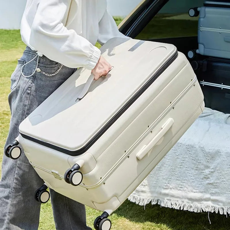 Luxury Valise PC Trolley Suitcases Travel Bag Custom Cup Holder Large
