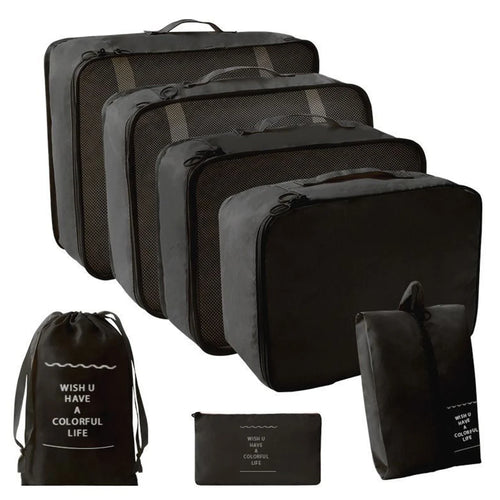 7 Pcs Set Travel Organizer Storage Bags Suitcase Packing Cubes Set