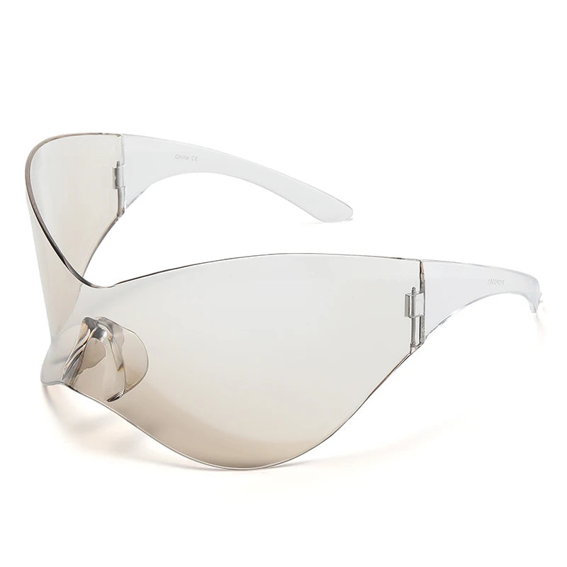 New Oversized Y2K Punk Rimless Sunglasses Women Men Brand Designer Hip