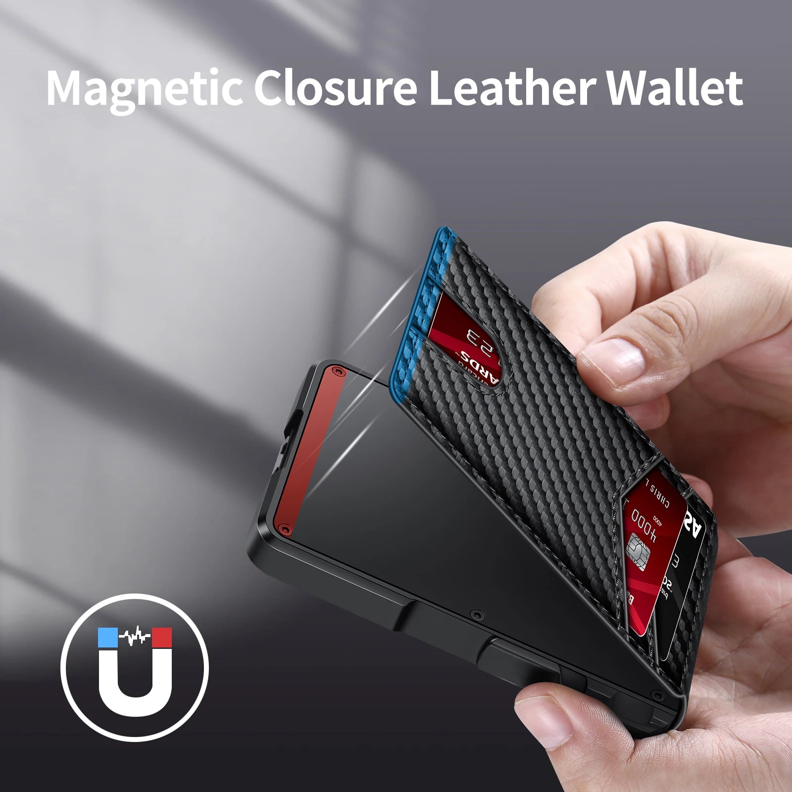 Mens Wallet Tactical Bifold Wallets for Men Metal RFID Blocking