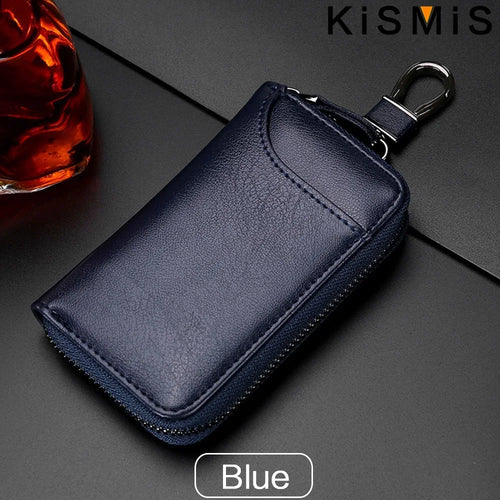 Genuine Leather KeyChain Unisex Key Bag Multifunction Organizer Wallet