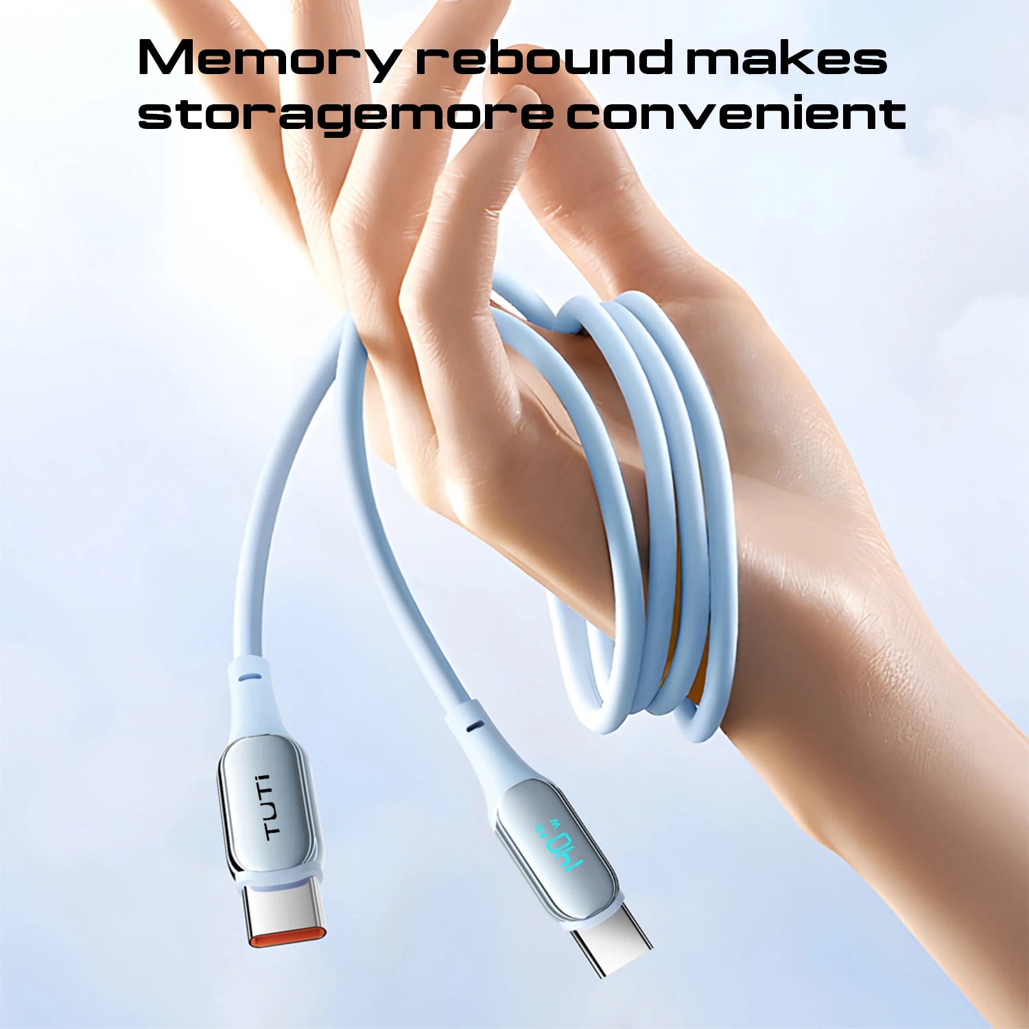 TUTi 140W USB C to USBC Cable,WithLED Display,USBC Fast Charging