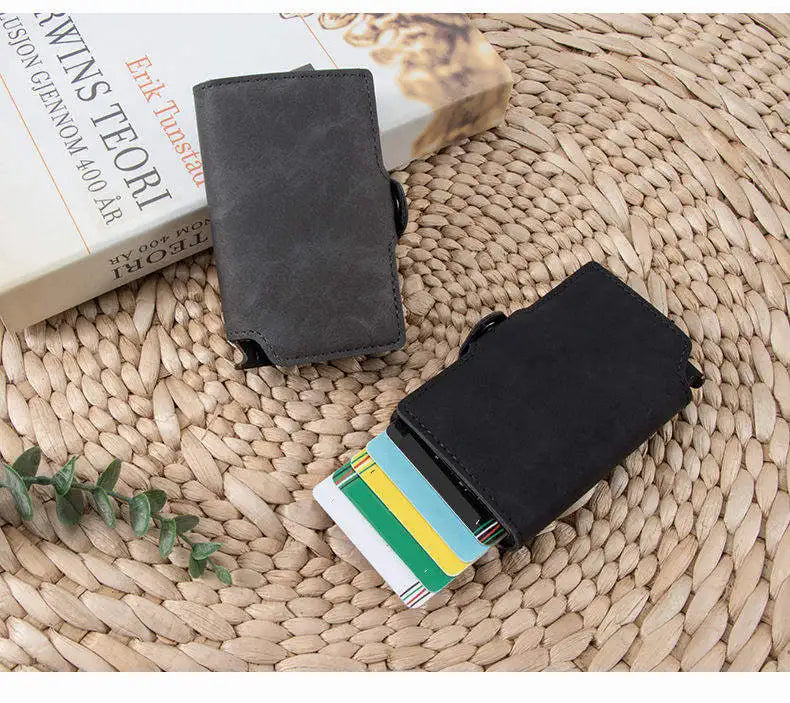 Mens Slim Wallet with Money Clip Pop up RFID Blocking Credit Card