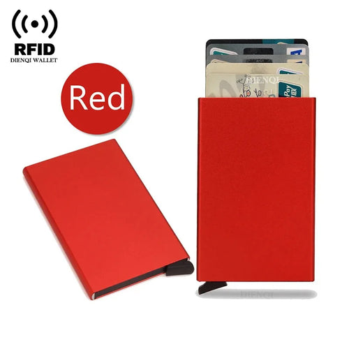 Rfid Credit Card Holder Metal Thin Slim Smart Wallet Men Women Wallets
