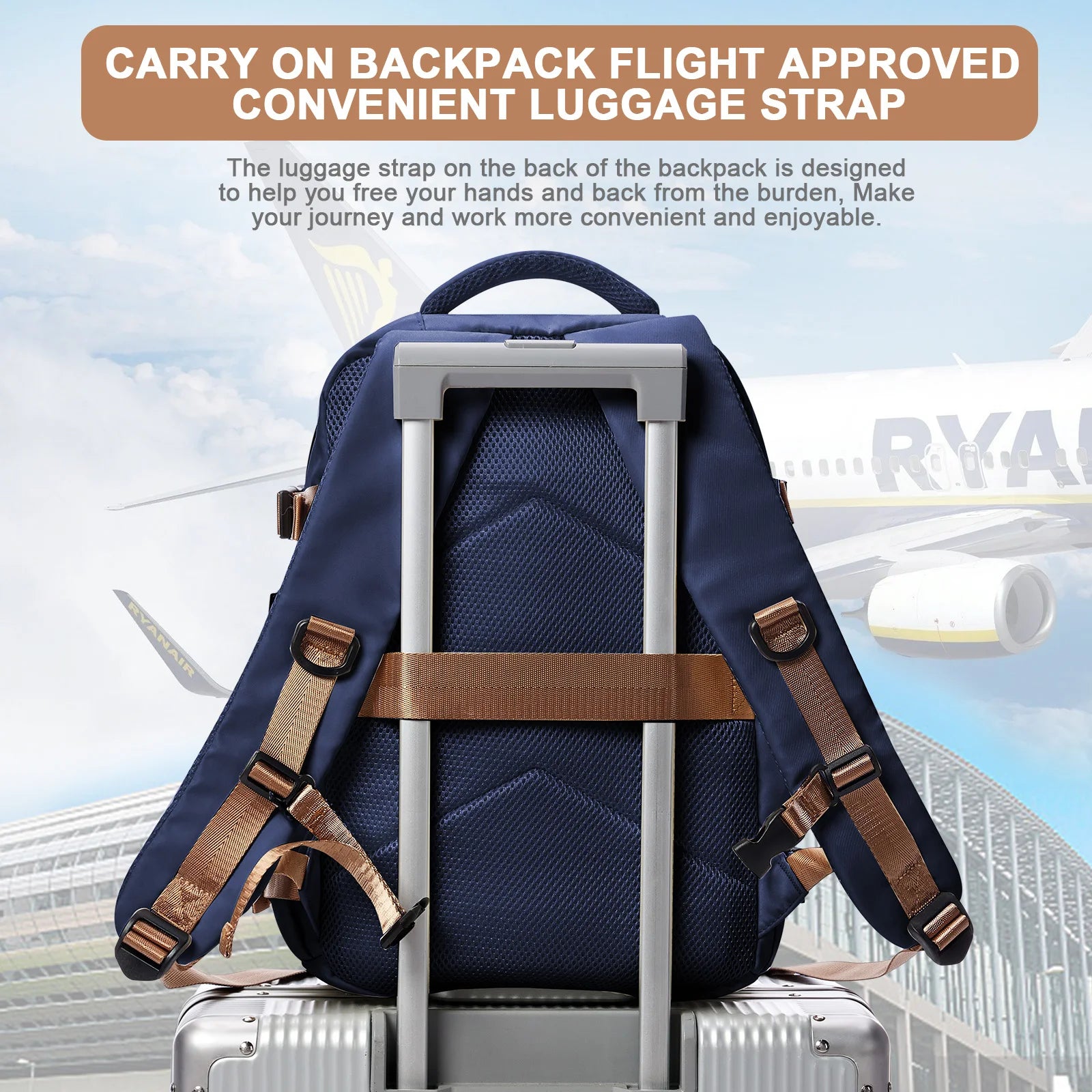 Men's Backpack Travel Backpack Cabin Bag Size Ryanair 40x20x25