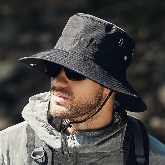 Summer Bucket Hat For Men Fisherman Cap Fishing Outdoor Sunshade Big