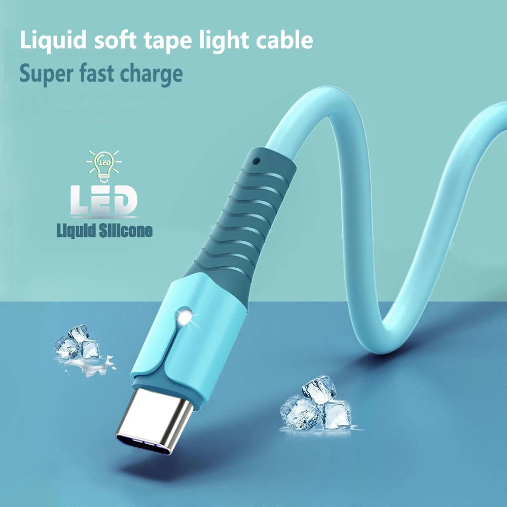 Multi Color lightweight liquid Data Cable Suitable For Android Samsung