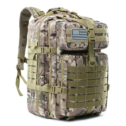 QT&QY 50L Man Tactical Backpacks Survival Traveling Bags Hking Outdoor