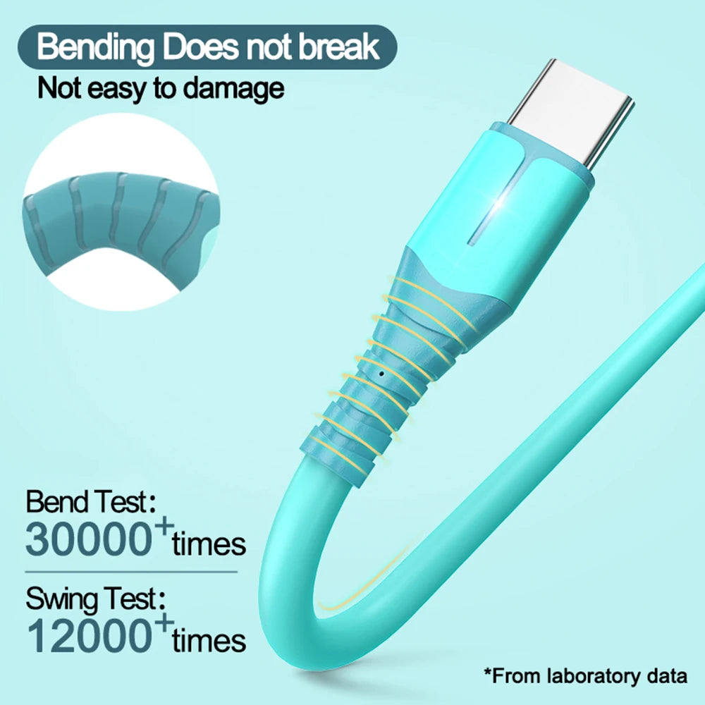 Multi Color lightweight liquid Data Cable Suitable For Android Samsung