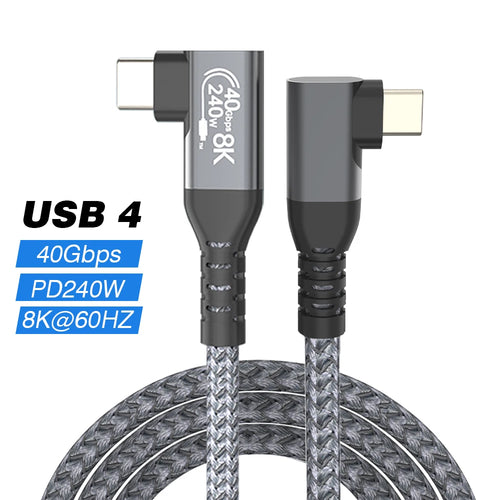 Thunderbolt USB 4 90 degree Angle Cable 40Gbps USB4 Elbow Type C