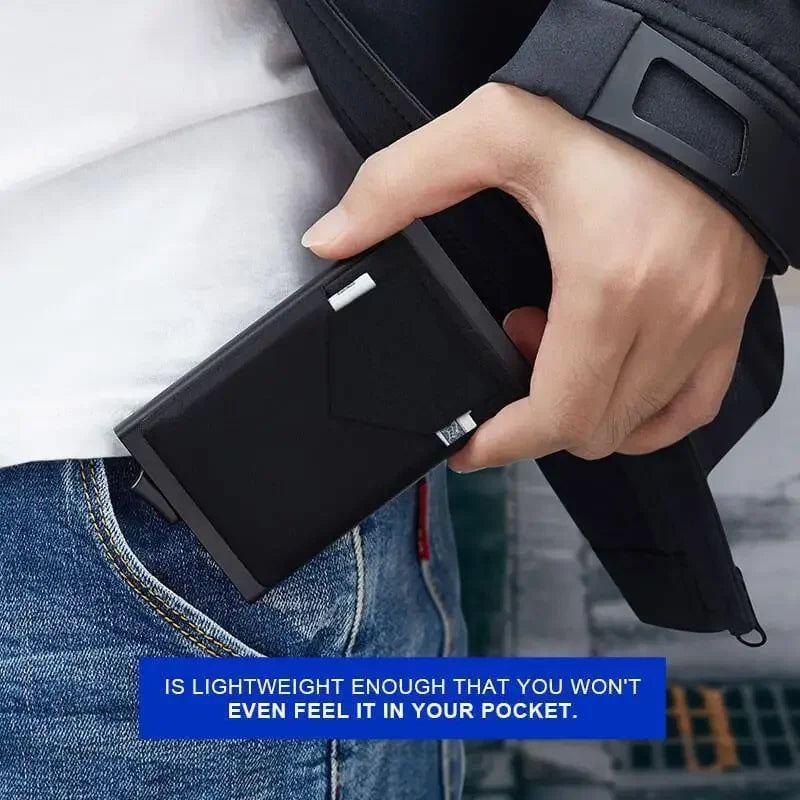 Rfid Smart Credit Card Holder Wallets Metal Slim Pop Up Minimalist Men