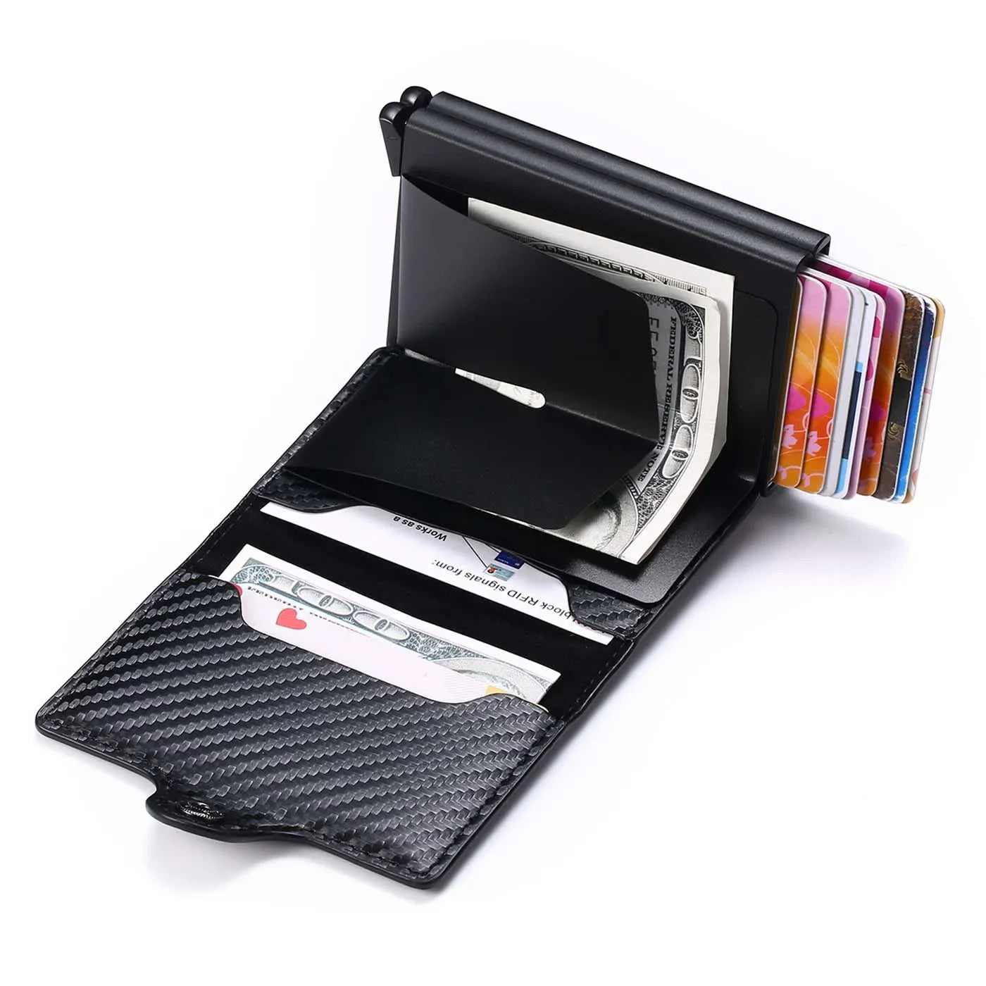 Rfid Men Card Wallets Carbon Fiber Slim Mini Wallet 14 Card Holders
