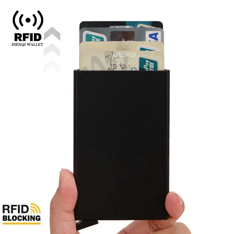 Rfid Credit Card Holder Metal Thin Slim Smart Wallet Men Women Wallets