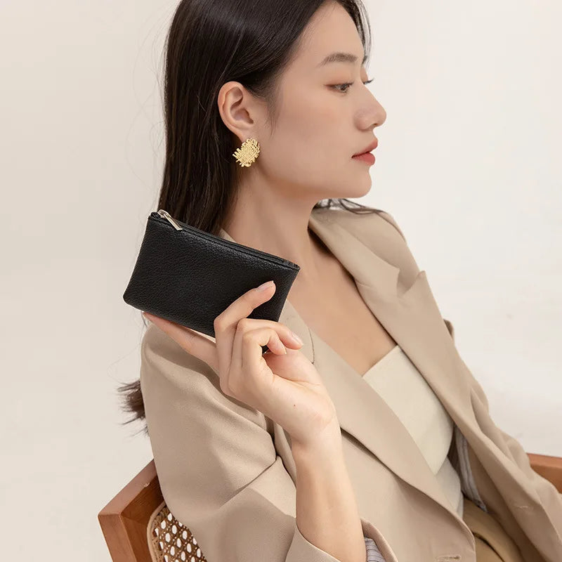 Fashion Leather Short Coin Purses Women Small Change Money Bags Pocket