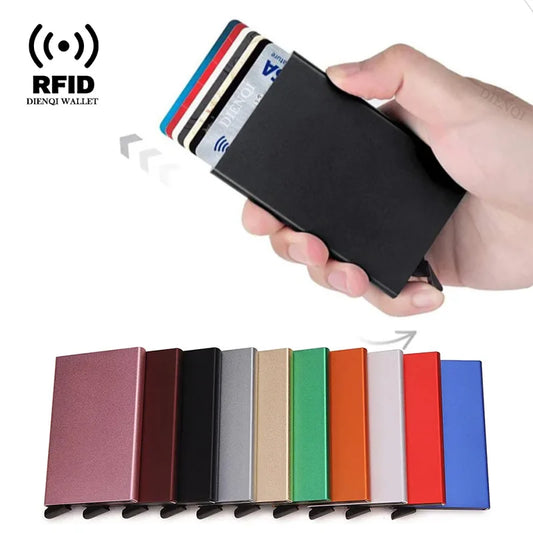 Rfid Credit Card Holder Metal Thin Slim Smart Wallet Men Women Wallets