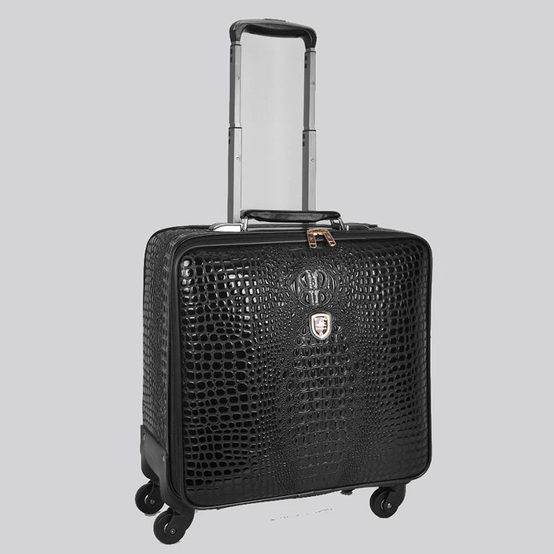 Genuine leather crocodile pattern travel luggage luxury fashion