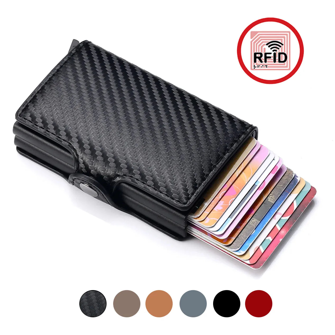 Rfid Men Card Wallets Carbon Fiber Slim Mini Wallet 14 Card Holders