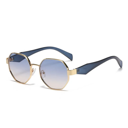 Trendy Polygonal Women's Sunglasses Men Fashion Metal Frame Driving
