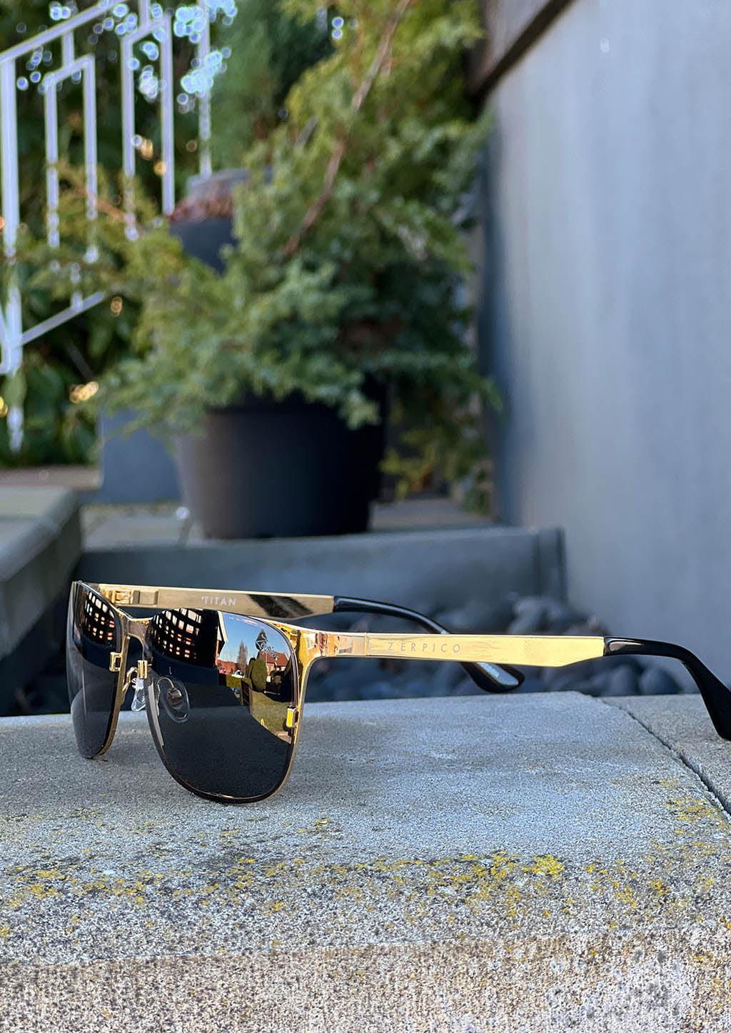 Titanium Wayfarer Sunglasses - V2 - 24K GOLD Plated