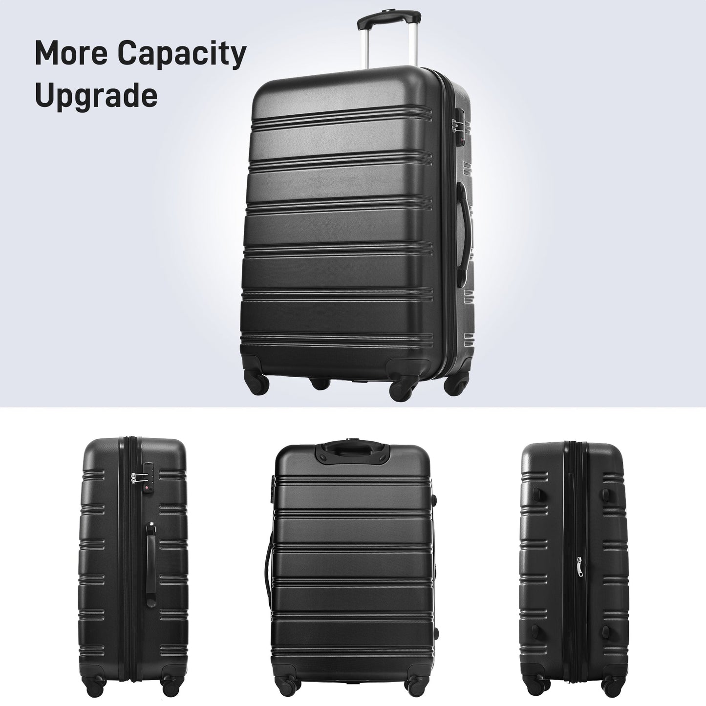 3 Piece Luggage Set Hardside Spinner Suitcase with TSA Lock 20' 24'
