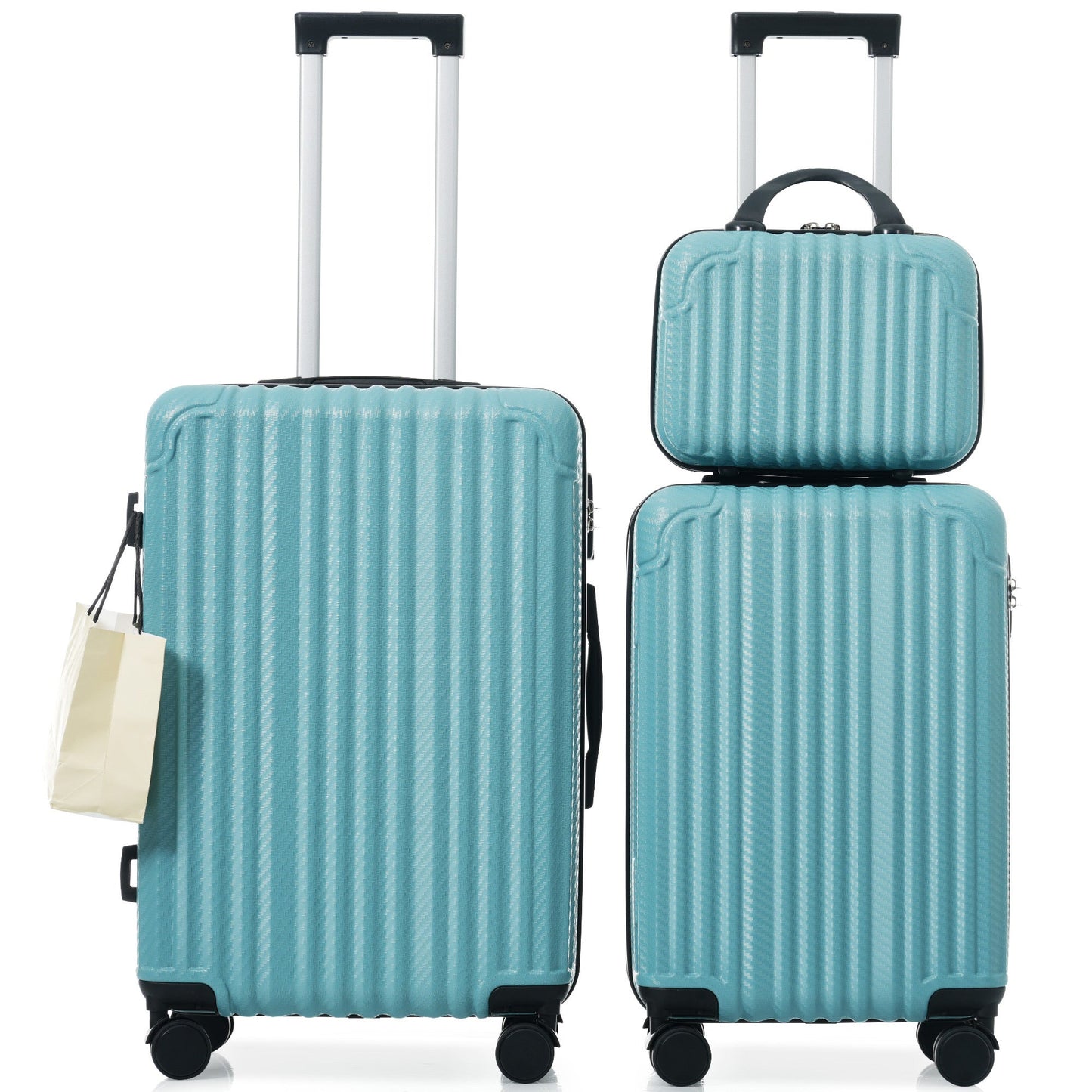 3-Piece Luggage Set, Durable Hardshell ABS Suitcase with Spinner