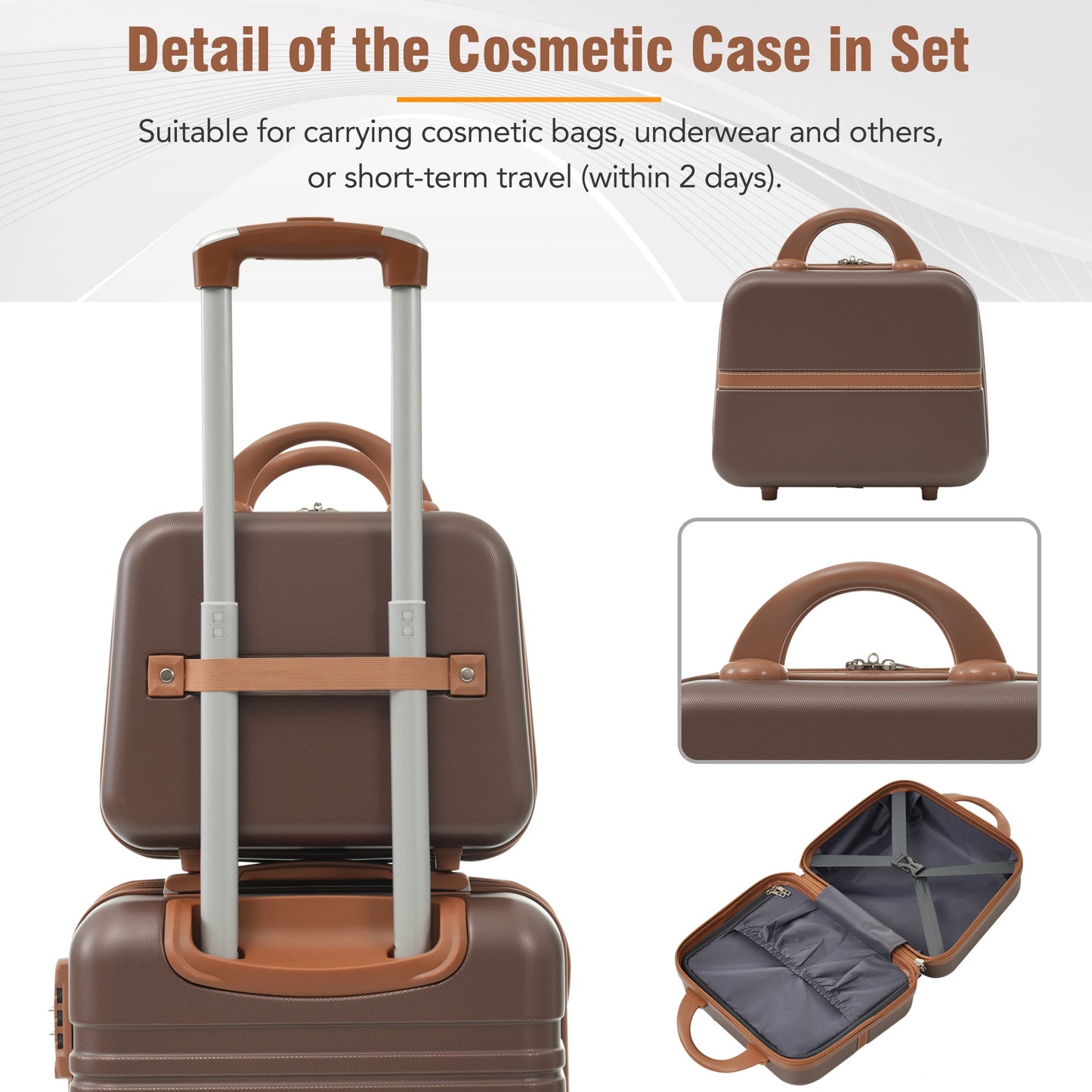 Hardshell Luggage Sets 3 Pieces 20'+28' Luggages and Cosmetic Case