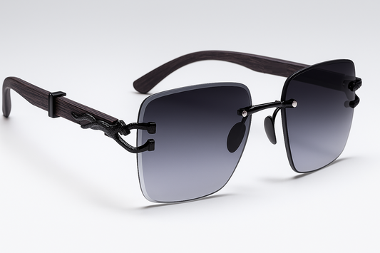 Luxury Panther Rimless Sunglasses with Gradient Lense