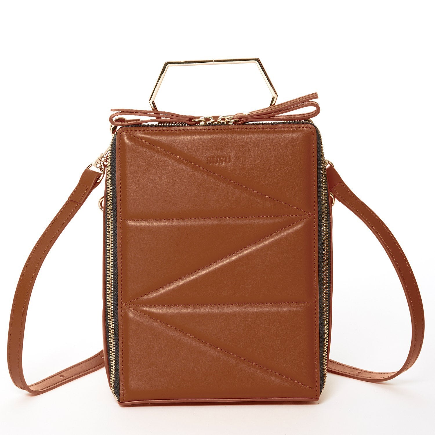 SUSU The Heidi Brown Leather Backpack Purse