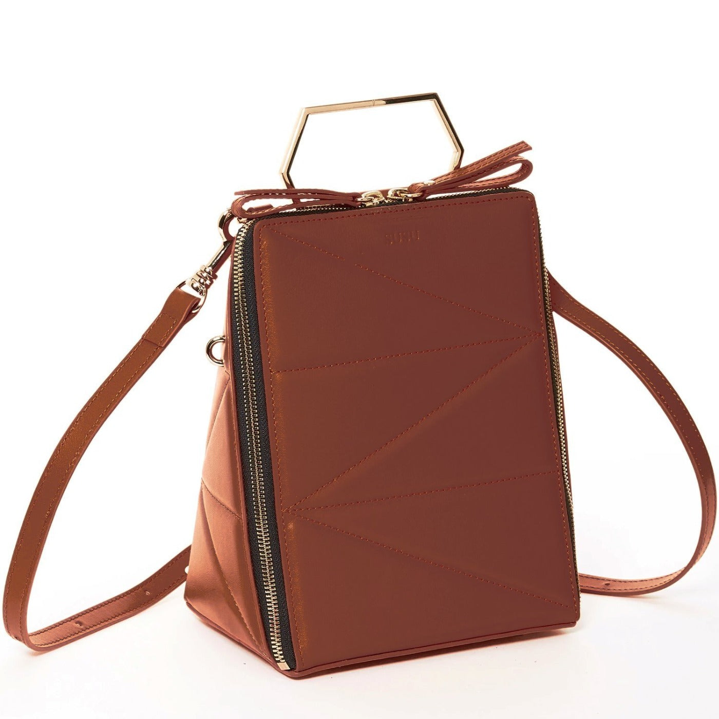 SUSU The Heidi Brown Leather Backpack Purse
